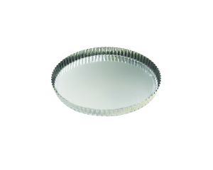Tourtière ronde cannelée - fer blanc - fond fixe - Ø220/200 mm h25 mm