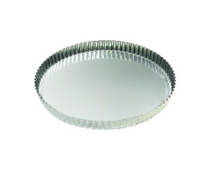 Tourtière ronde cannelée - fer blanc - fond fixe - Ø280/270 mm h25 mm