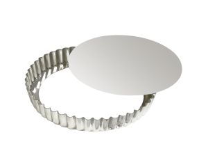 Tourtière ronde cannelée - fer blanc - fond mobile - Ø200/185 mm h25 mm