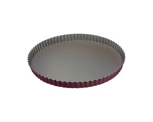 Tourtière ronde cannelée - antiadhérente - fond fixe - Ø260/240 mm h25 mm