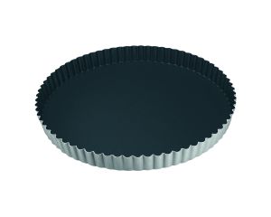 Tourtière ronde cannelée - antiadhérent Obsidian - fond fixe - Ø200 mm